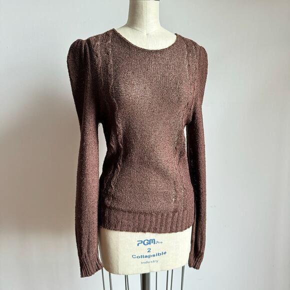 Vintage Basic Brown Knit Top - Picture 1 of 9